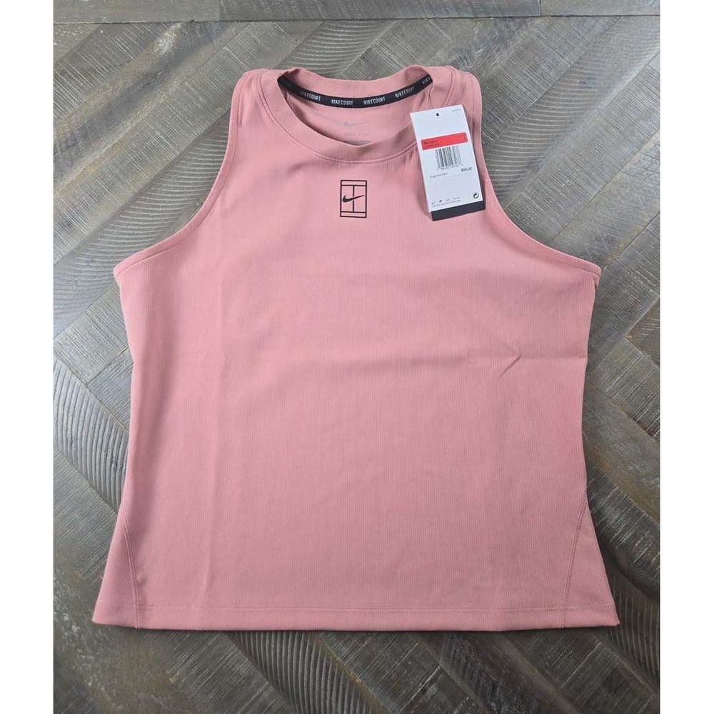 Nike Court Victory Tennis Tank Top Dri-FIT Pink FZ6666-618 Womens Large NWT